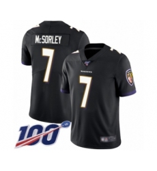 Men's Baltimore Ravens #7 Trace McSorley Black Alternate Vapor Untouchable Limited Player 100th Season Football Jersey