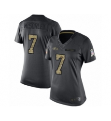 Women's Baltimore Ravens #7 Trace McSorley Limited Black 2016 Salute to Service Football Jersey
