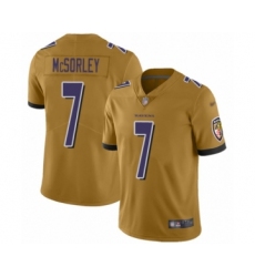 Women's Baltimore Ravens #7 Trace McSorley Limited Gold Inverted Legend Football Jersey