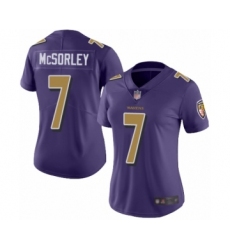 Women's Baltimore Ravens #7 Trace McSorley Limited Purple Rush Vapor Untouchable Football Jersey