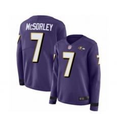 Women's Baltimore Ravens #7 Trace McSorley Limited Purple Therma Long Sleeve Football Jersey
