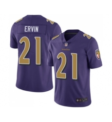 Men's Baltimore Ravens #21 Tyler Ervin Limited Purple Rush Vapor Untouchable Football Jersey