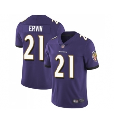 Youth Baltimore Ravens #21 Tyler Ervin Purple Team Color Vapor Untouchable Limited Player Football Jersey