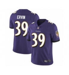Youth Baltimore Ravens #39 Tyler Ervin Purple Team Color Vapor Untouchable Limited Player Football Jersey