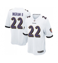 Men's Baltimore Ravens #22 Mark Ingram II Game White Football Jersey