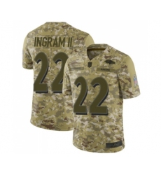 Men's Baltimore Ravens #22 Mark Ingram II Limited Camo 2018 Salute to Service Football Jersey