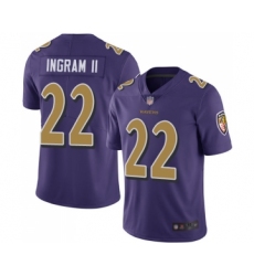 Men's Baltimore Ravens #22 Mark Ingram II Limited Purple Rush Vapor Untouchable Football Jersey