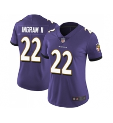 Women's Baltimore Ravens #22 Mark Ingram II Purple Team Color Vapor Untouchable Limited Player Football Jersey