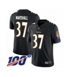 Men's Baltimore Ravens #37 Iman Marshall Black Alternate Vapor Untouchable Limited Player 100th Season Football Jersey