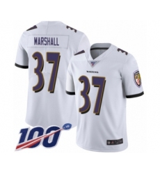 Men's Baltimore Ravens #37 Iman Marshall White Vapor Untouchable Limited Player 100th Season Football Jersey