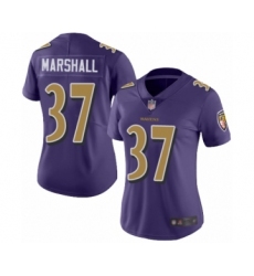 Women's Baltimore Ravens #37 Iman Marshall Limited Purple Rush Vapor Untouchable Football Jersey
