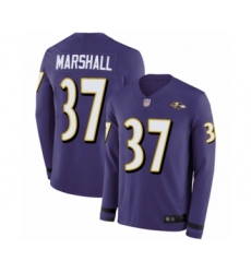 Youth Baltimore Ravens #37 Iman Marshall Limited Purple Therma Long Sleeve Football Jersey