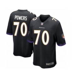 Men's Baltimore Ravens #70 Ben Powers Game Black Alternate Football Jersey