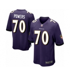 Men's Baltimore Ravens #70 Ben Powers Game Purple Team Color Football Jersey
