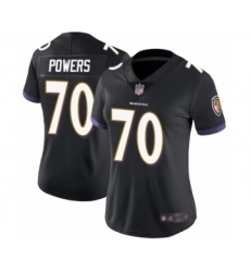 Women's Baltimore Ravens #70 Ben Powers Black Alternate Vapor Untouchable Limited Player Football Jersey