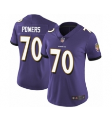 Women's Baltimore Ravens #70 Ben Powers Purple Team Color Vapor Untouchable Limited Player Football Jersey