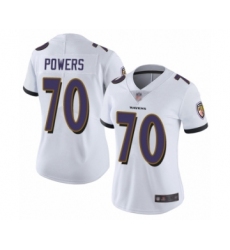Women's Baltimore Ravens #70 Ben Powers White Vapor Untouchable Limited Player Football Jersey
