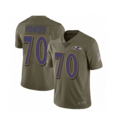 Youth Baltimore Ravens #70 Ben Powers Limited Olive 2017 Salute to Service Football Jersey
