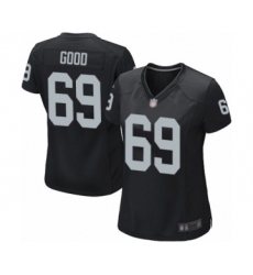 Women's Oakland Raiders #69 Denzelle Good Game Black Team Color Football Jersey