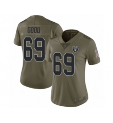 Women's Oakland Raiders #69 Denzelle Good Limited Olive 2017 Salute to Service Football Jersey
