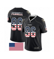 Men's Oakland Raiders #96 Clelin Ferrell Black USA Flag Fashion Limited Football Jersey