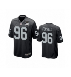 Youth Oakland Raiders #96 Clelin Ferrell Game Black 60th Anniversary Team Color Football Jersey