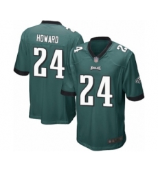 Men's Philadelphia Eagles #24 Jordan Howard Game Midnight Green Team Color Football Jersey