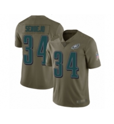 Men's Philadelphia Eagles #34 Andrew Sendejo Limited Olive 2017 Salute to Service Football Jersey