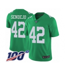 Men's Philadelphia Eagles #42 Andrew Sendejo Limited Green Rush Vapor Untouchable 100th Season Football Jersey
