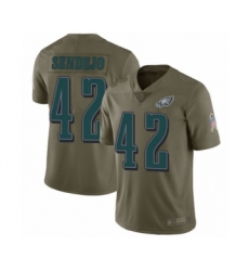 Men's Philadelphia Eagles #42 Andrew Sendejo Limited Olive 2017 Salute to Service Football Jersey