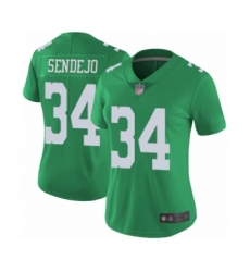 Women's Philadelphia Eagles #34 Andrew Sendejo Limited Green Rush Vapor Untouchable Football Jersey