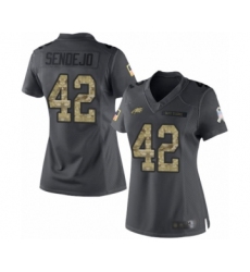 Women's Philadelphia Eagles #42 Andrew Sendejo Limited Black 2016 Salute to Service Football Jersey