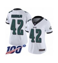 Women's Philadelphia Eagles #42 Andrew Sendejo White Vapor Untouchable Limited Player 100th Season Football Jersey