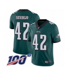 Youth Philadelphia Eagles #42 Andrew Sendejo Midnight Green Team Color Vapor Untouchable Limited Player 100th Season Football Jersey