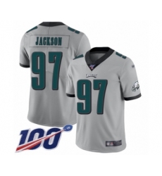 Men's Philadelphia Eagles #97 Malik Jackson Limited Silver Inverted Legend 100th Season Football Jersey