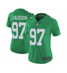 Women's Philadelphia Eagles #97 Malik Jackson Limited Green Rush Vapor Untouchable Football Jersey