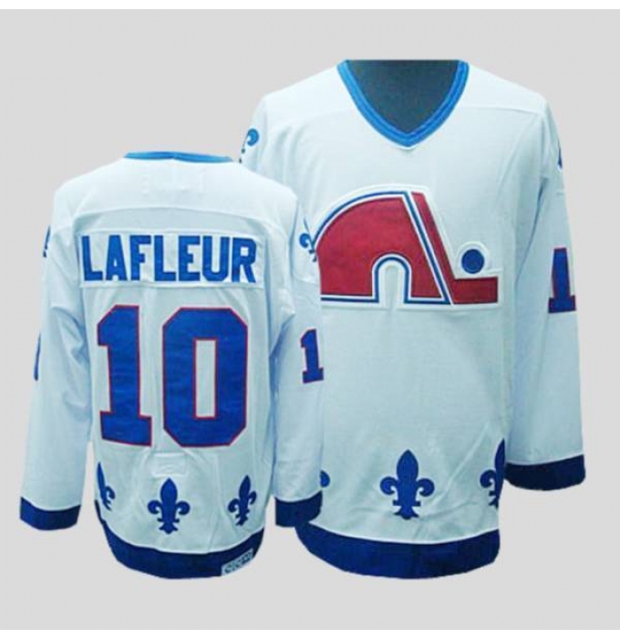 Nordiques #10 Guy Lafleur Stitched CCM Throwback white NHL Jersey