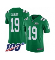Men's New York Jets #19 Trevor Siemian Limited Green Rush Vapor Untouchable 100th Season Football Jersey
