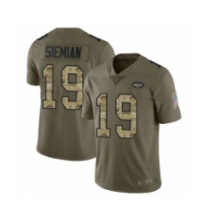 Men's New York Jets #19 Trevor Siemian Limited Olive Camo 2017 Salute to Service Football Jersey