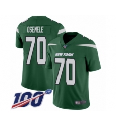 Men's New York Jets #70 Kelechi Osemele Green Team Color Vapor Untouchable Limited Player 100th Season Football Jersey