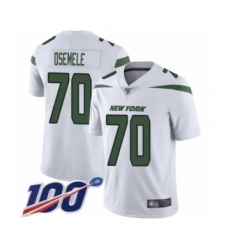 Men's New York Jets #70 Kelechi Osemele White Vapor Untouchable Limited Player 100th Season Football Jersey