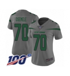 Women's New York Jets #70 Kelechi Osemele Limited Gray Inverted Legend 100th Season Football Jersey