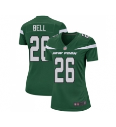 Women's New York Jets #26 Le Veon Bell Game Green Team Color Football Jersey