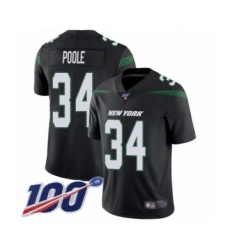 Men's New York Jets #34 Brian Poole Black Alternate Vapor Untouchable Limited Player 100th Season Football Jersey