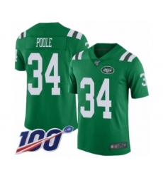 Men's New York Jets #34 Brian Poole Limited Green Rush Vapor Untouchable 100th Season Football Jersey