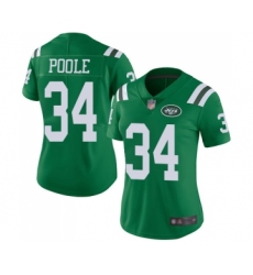Women's New York Jets #34 Brian Poole Limited Green Rush Vapor Untouchable Football Jersey