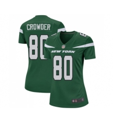 Women's New York Jets #80 Jamison Crowder Game Green Team Color Football Jersey