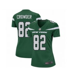 Women's New York Jets #82 Jamison Crowder Game Green Team Color Football Jersey