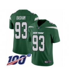 Men's New York Jets #93 Tarell Basham Green Team Color Vapor Untouchable Limited Player 100th Season Football Jersey