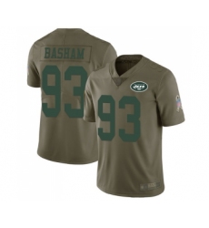 Men's New York Jets #93 Tarell Basham Limited Olive 2017 Salute to Service Football Jersey